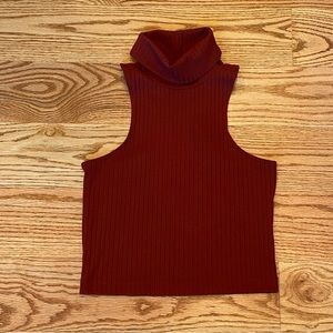 Urban Outfitters Ribbed Sleeveless Turtleneck Top